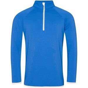 AWDis Cool Mens Half Zip Sweat Top / Royal Blue/Arctic White